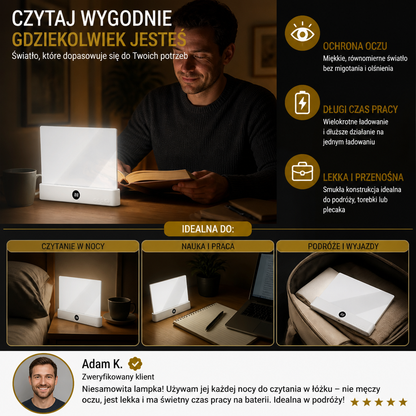 Wielokrotna Ładowalna LED-Lampa do Czytania – Przenośna Lampka do Książek i Nocy dla Relaksujących i Bezstresowych Chwil