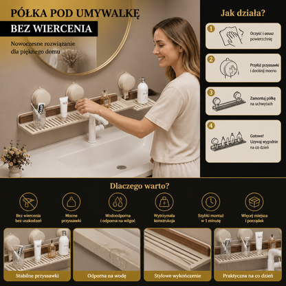 Nowoczesna Półka Pod Umywalkę z Przyssawką – Regał Bez Wiercenia dla Pięknego Domu