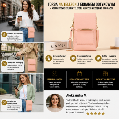 Torba Na Telefon Z Ekranem Dotykowym Na Ramię – Kompaktowe Etui Na Telefon, Klucze I Niezbędne Drobiazgi