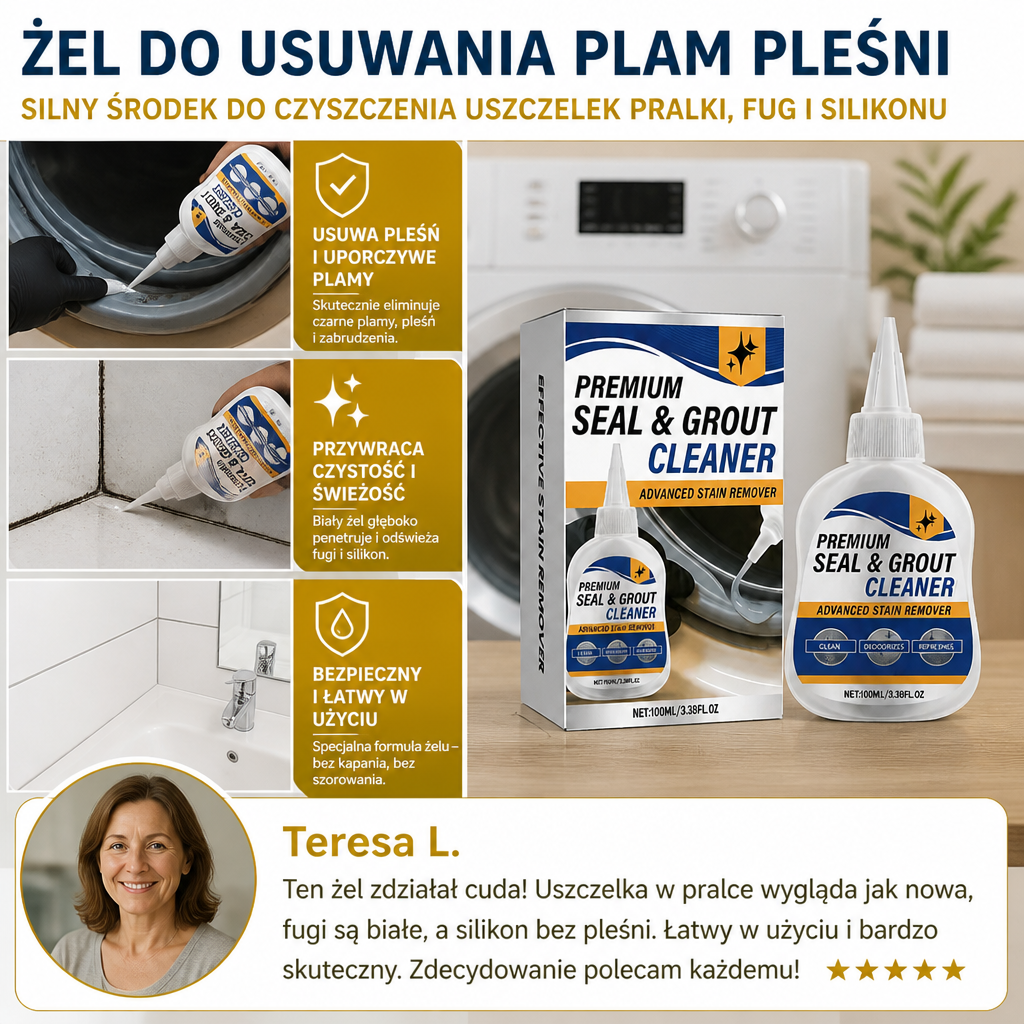 Żel Do Usuwania Plam Pleśni – Silny Środek Do Czyszczenia Uszczelek Pralki, Fug I Silikonu