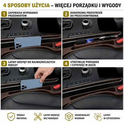 Uniwersalny Wypełniacz Szczeliny Przy Foteliku Samochodowym Z Funkcją Przechowywania Dla Czystszego Wnętrza