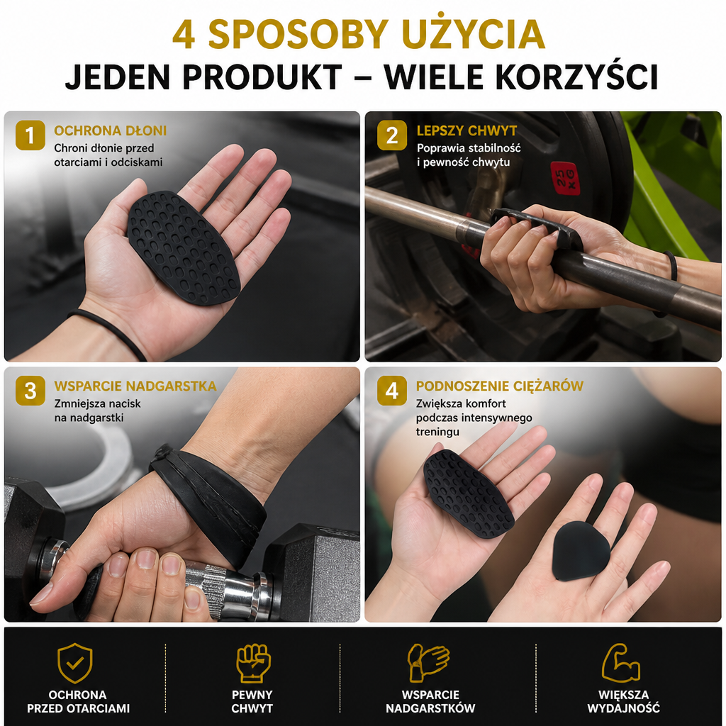 Silikonowe Rękawice Treningowe z Uchwytem do Treningu Siłowego i Cross Treningu