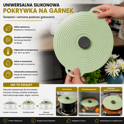 Uniwersalna Silikonowa Pokrywka na Garnek do Przechowywania Świeżości i Ochrony Podczas Gotowania
