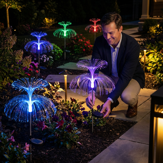 Magiczne LED Świetliki Ogrodowe – 7 Kolorów Zmieniających Barwy, Dekoracyjne Światła na Zewnątrz