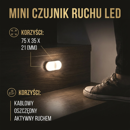 Inteligentna Lampka Nocna LED z Czujnikiem Ruchu – Mini, Bezprzewodowa i Energooszczędna