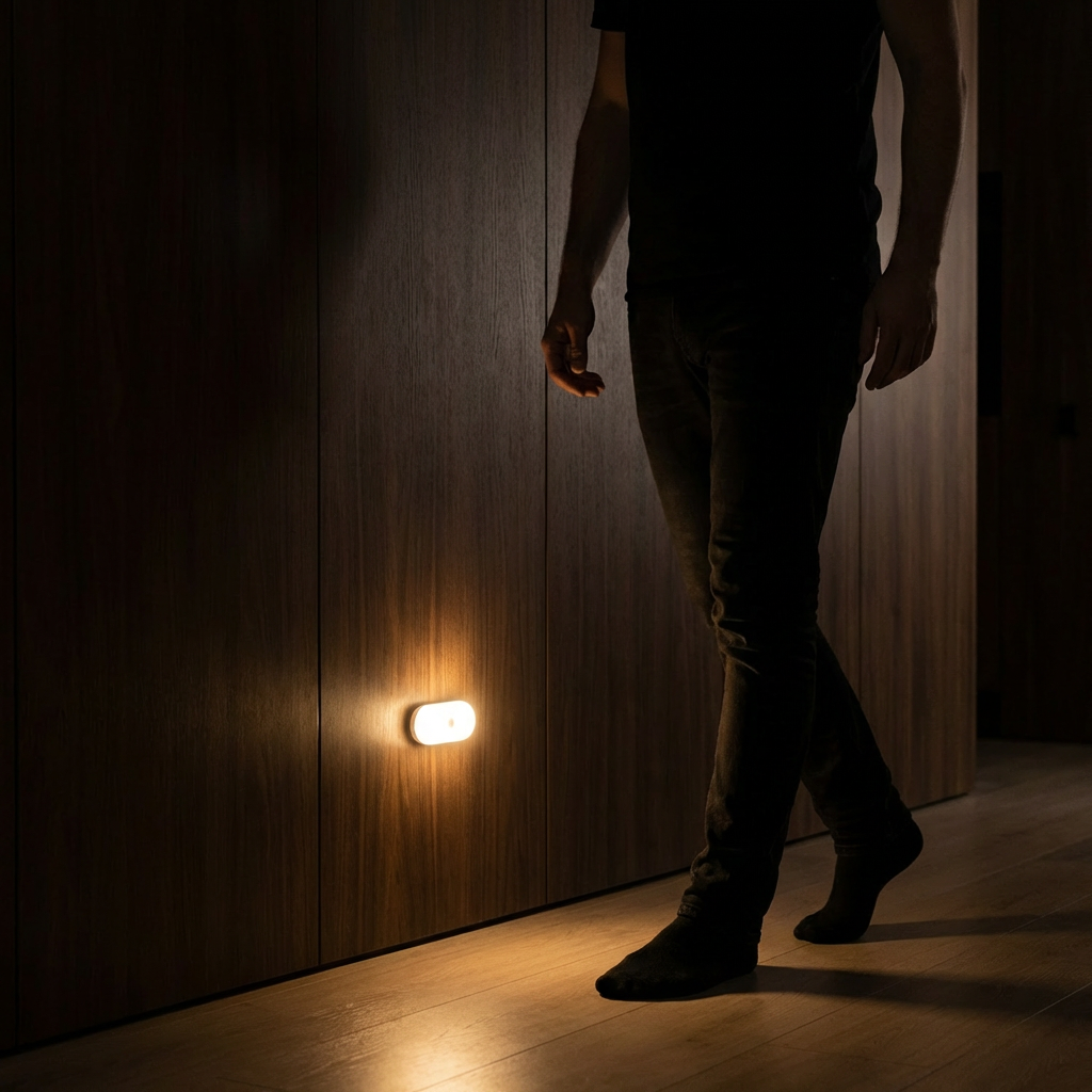 Inteligentna Lampka Nocna LED z Czujnikiem Ruchu – Mini, Bezprzewodowa i Energooszczędna