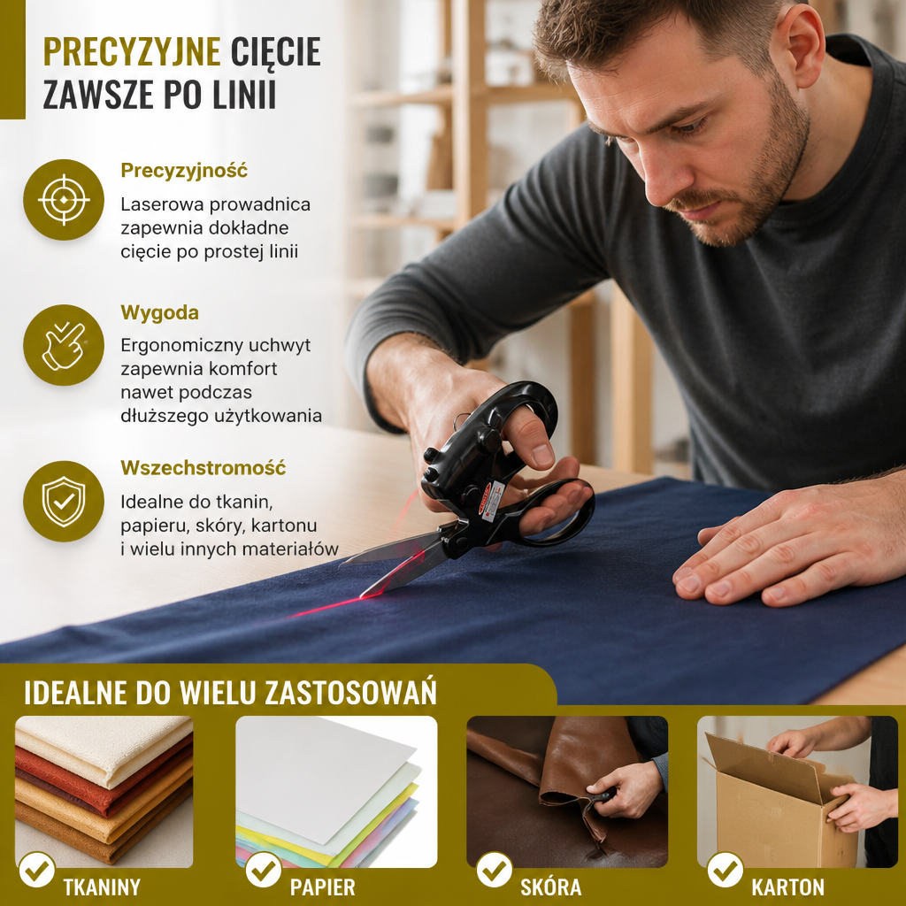 Nożyczki laserowe z prowadnicą podczerwieni – precyzyjne nożyczki wielofunkcyjne do wszechstronnego zastosowania