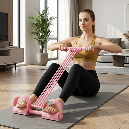 Uniwersalna taśma oporowa z pedałami na stopy – do treningu całego ciała