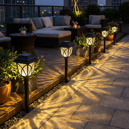 Solarne lampki LED do oświetlenia ścieżek – Wodoodporne oświetlenie ogrodowe do użytku na zewnątrz