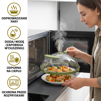 Pokrywa do Mikrofalówki – Odporna na Ciepło, Przezroczysta i z Otworem Parowym