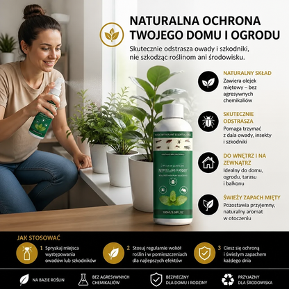 Spray Odstraszający Owady i Szkodniki z Olejkiem Miętowym – Do Domu i Ogrodu