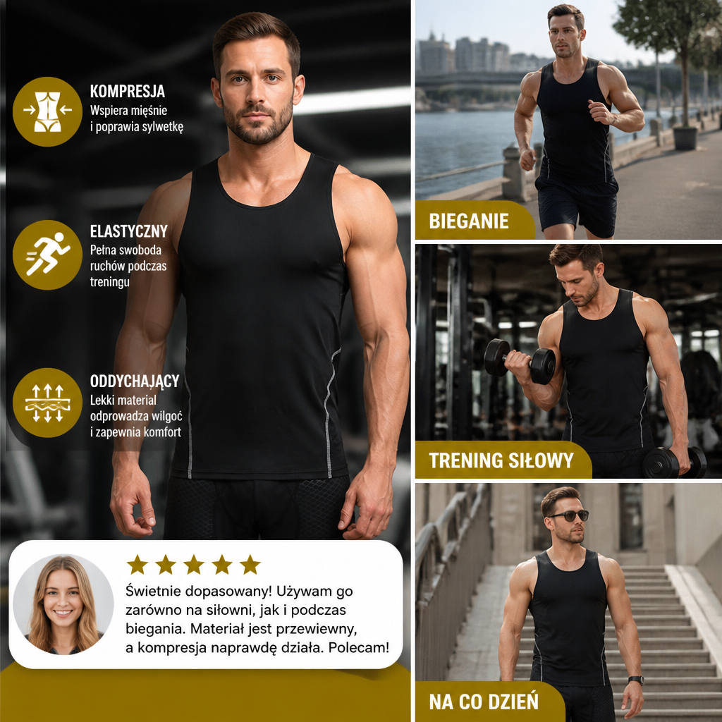 Męski Tank Top Kompresyjny Idealny Do Treningu