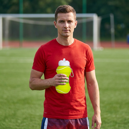 Foldable & Durable Silicone Football Water Bottle