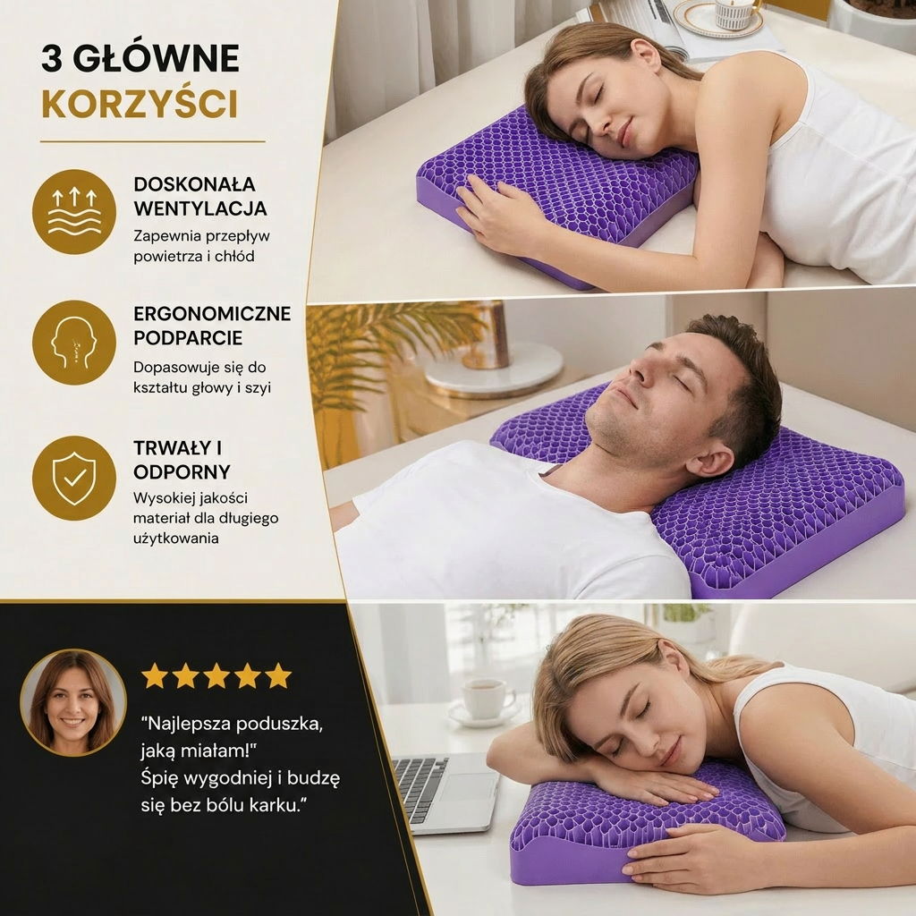 Ergonomiczna i Oddychająca Poduszka Powietrzna dla Spokojnego Snu