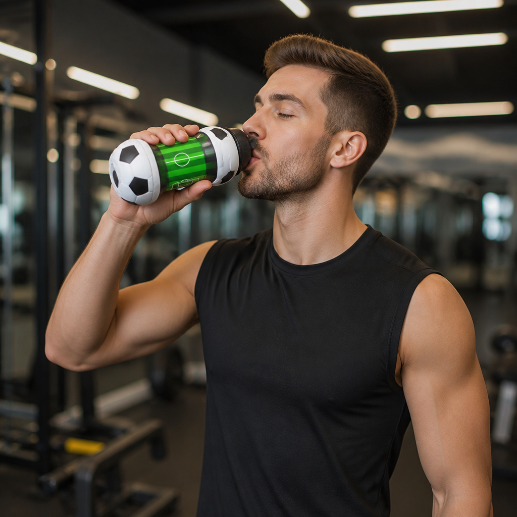 Foldable & Durable Silicone Football Water Bottle