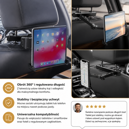 Obrotowy Uchwyt 360° Na Tablet Do Zagłówka Samochodowego – Uchwyt Na Tablet Na Tylne Siedzenie