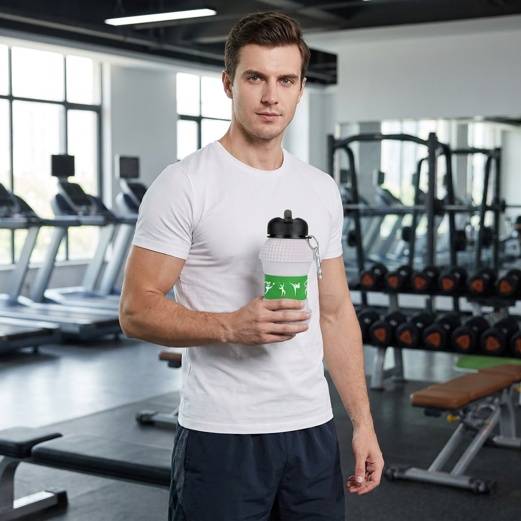 Foldable & Durable Silicone Football Water Bottle
