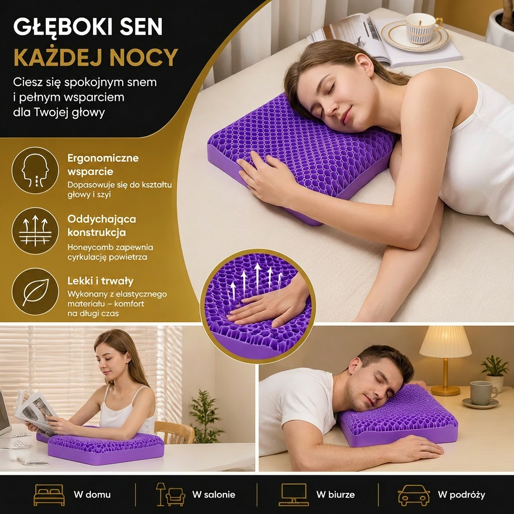 Ergonomiczna i Oddychająca Poduszka Powietrzna dla Spokojnego Snu