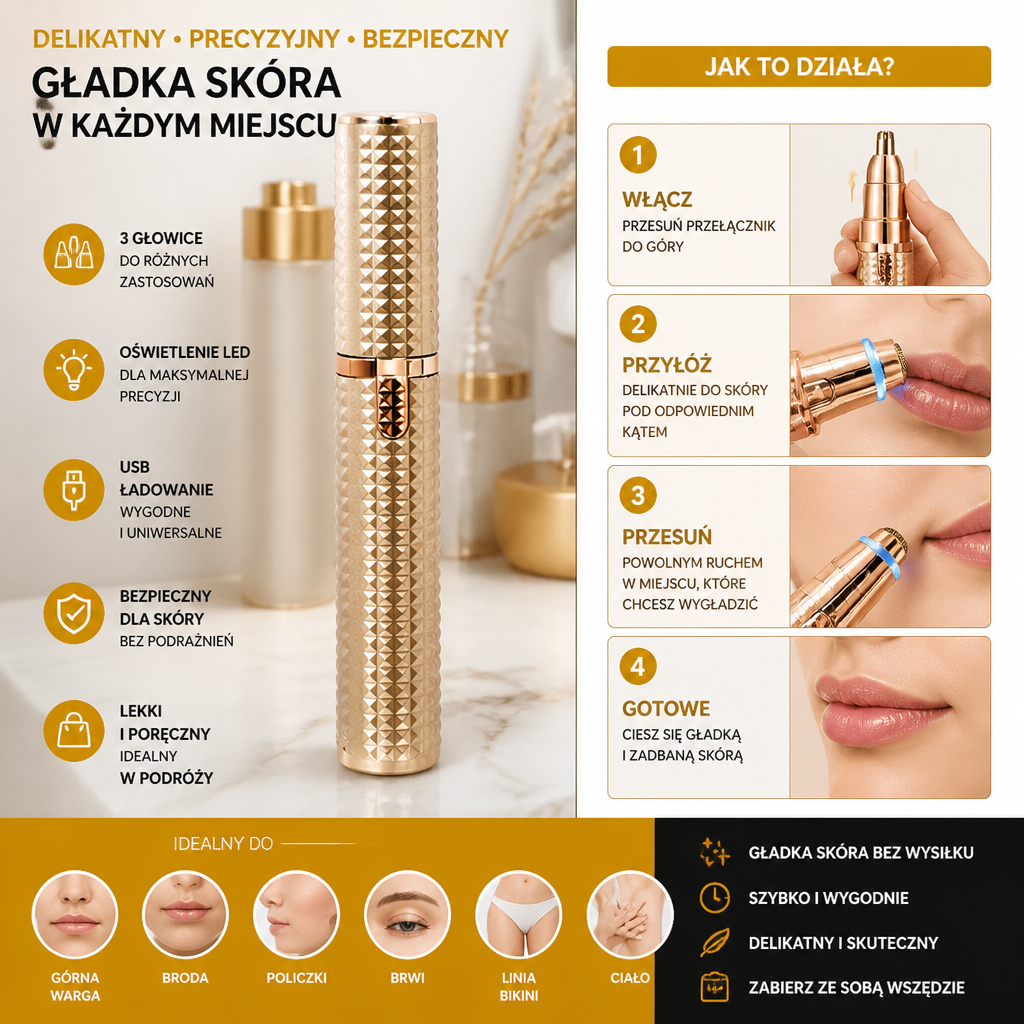3-w-1 Precyzyjny Trymer Do Pielęgnacji Urody