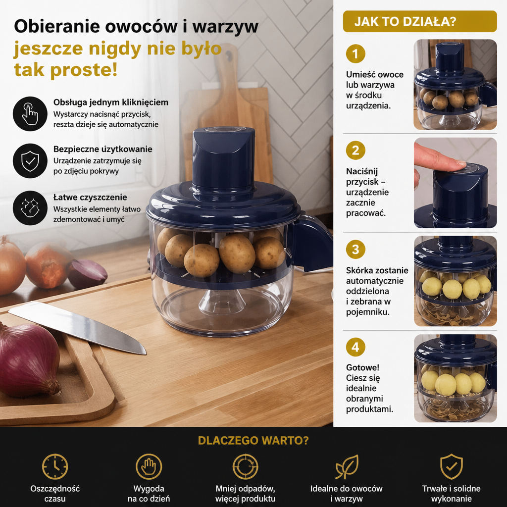 Automatyczna Elektryczna Obieraczka Bez Użycia Rąk