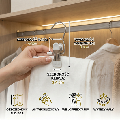 Wielofunkcyjne wieszaki na spodnie – oszczędzający miejsce klips do ubrań