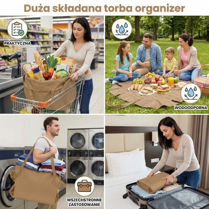 Duża składana torba organizer – praktyczna, wodoodporna i wszechstronne zastosowanie
