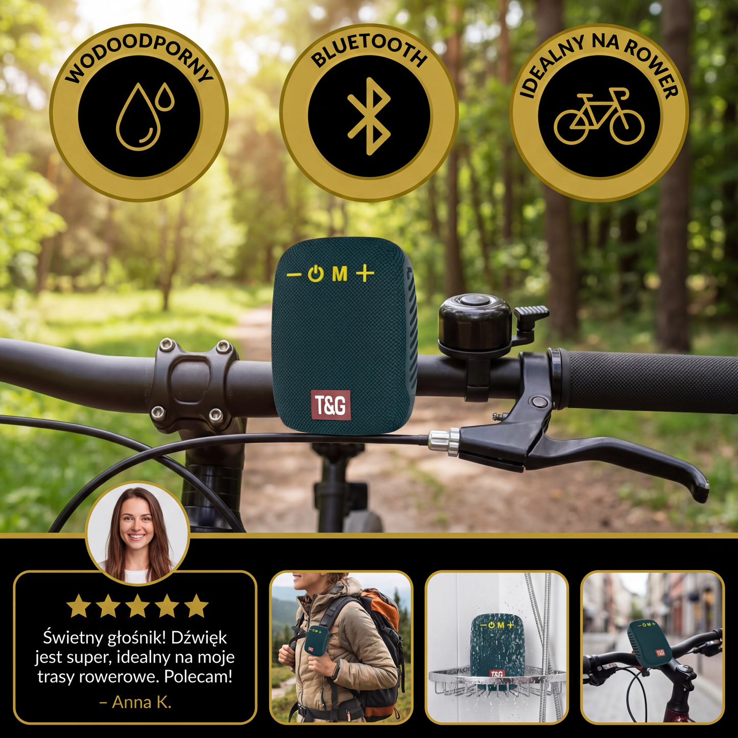 Bezprzewodowy Głośnik Bluetooth – Wodoodporny I Idealny Do Jazdy Na Rowerze