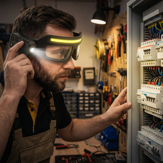 Ładowana Akumulatorowo Lampa Czołowa LED z Czujnikiem Ruchu – Lampa Robocza USB-C dla Profesjonalistów