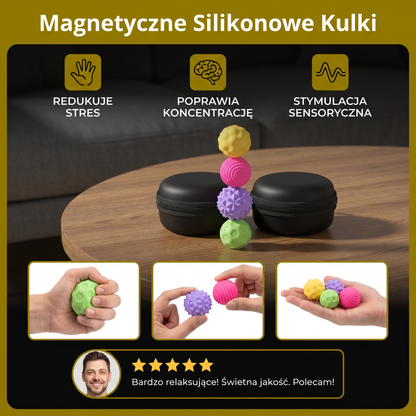 Magnetyczne Silikonowe Kulki – Sensoryczna Zabawka Antystresowa i Relaksacyjna