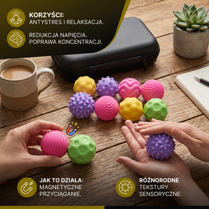 Magnetyczne Silikonowe Kulki – Sensoryczna Zabawka Antystresowa i Relaksacyjna