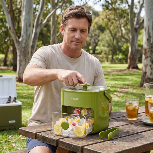 2-w-1 Foremka do Lodu z Pojemnikiem do Przechowywania – 48 Kostek Lodu, Podwójny Design