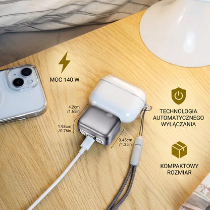 Premiumowa Ładowarka 140 W z Technologią Automatycznego Wyłączania