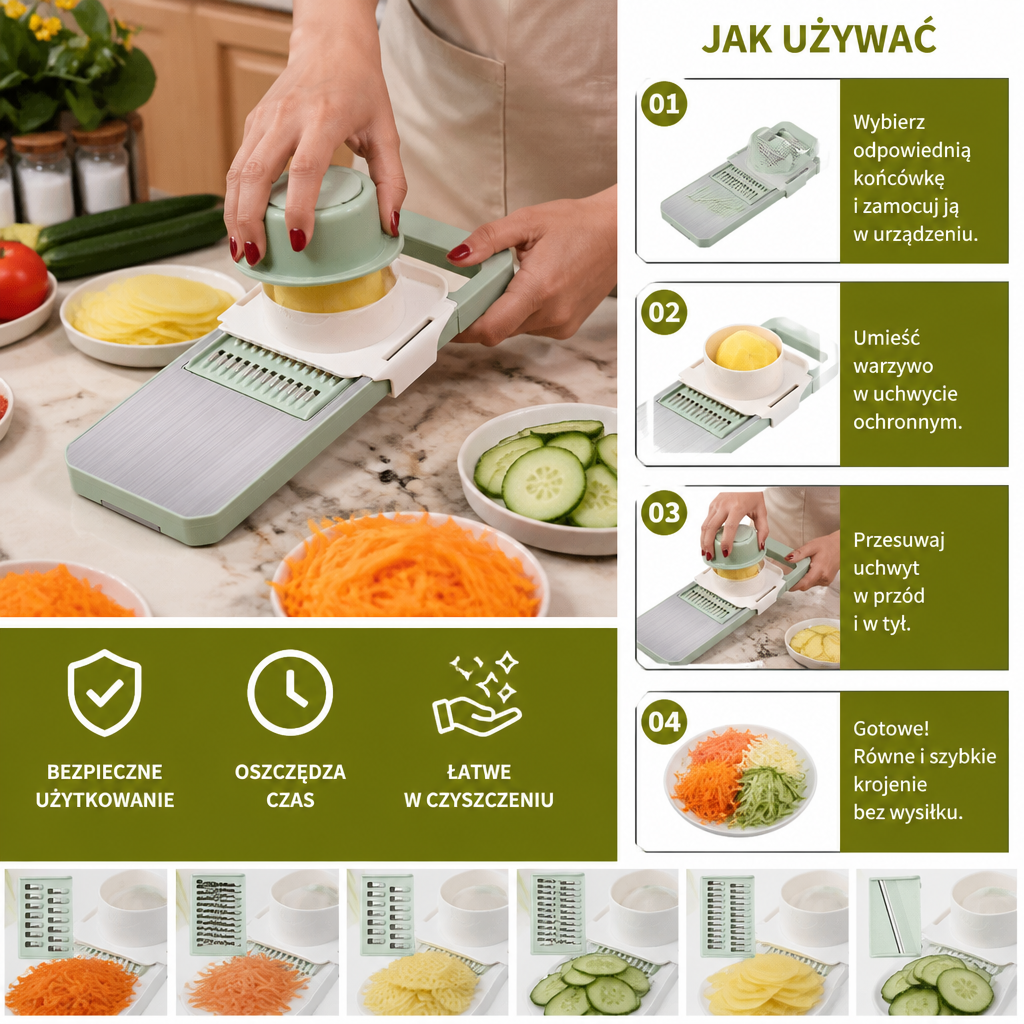 6-w-1 Wielofunkcyjna Krajalnica i Tarka do Warzyw