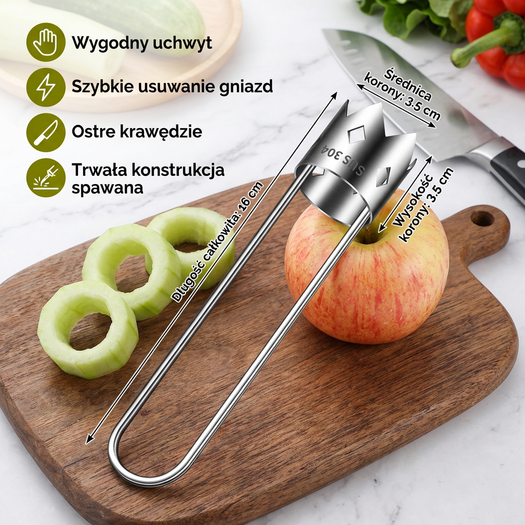 Stalowy Korowacz Do Owoców – Wielofunkcyjne Narzędzie Do Łatwego Usuwania Rdzeni Z Owoców I Warzyw