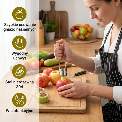 Stalowy Korowacz Do Owoców – Wielofunkcyjne Narzędzie Do Łatwego Usuwania Rdzeni Z Owoców I Warzyw