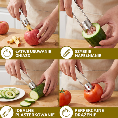 Stalowy Korowacz Do Owoców – Wielofunkcyjne Narzędzie Do Łatwego Usuwania Rdzeni Z Owoców I Warzyw