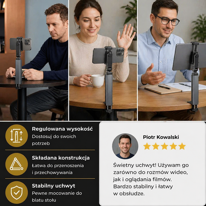 Uchwyt na Telefon Podróżny – Składany i Regulowany Stojak do Wygodnego Użytkowania w Podróży