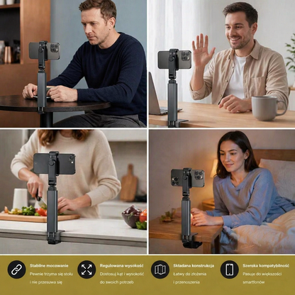 Uchwyt na Telefon Podróżny – Składany i Regulowany Stojak do Wygodnego Użytkowania w Podróży