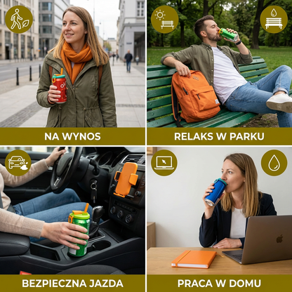 2-w-1 wielokrotnego użytku silikonowe zamknięcie do puszek ze słomkami – szczelna pokrywka na napoje na wynos (zestaw 2 sztuk)