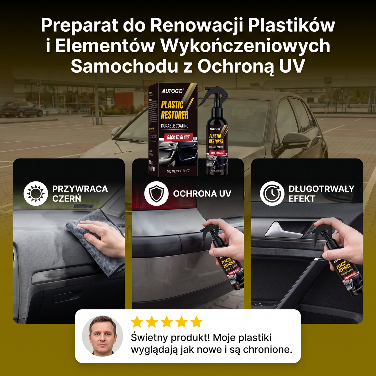 Preparat do Renowacji Plastików i Listew Samochodowych z Ochroną UV