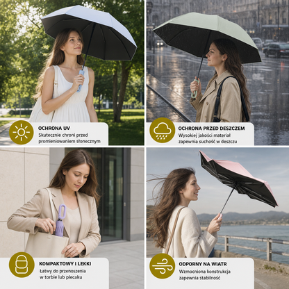 Premiumowy Automatyczny Parasol Składany na Słońce i Deszcz – Kompaktowy i Wiatroodporny