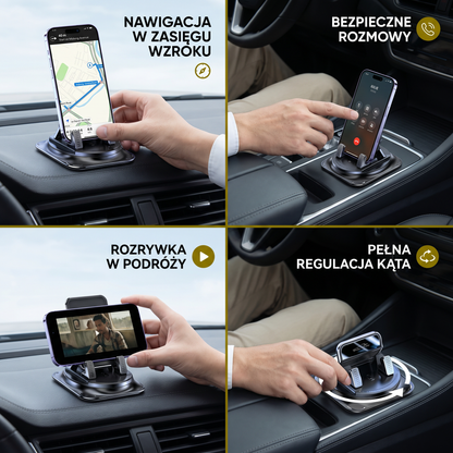 Uchwyt na telefon samochodowy – Antypoślizgowy uchwyt na smartfon na deskę rozdzielczą i konsolę środkową