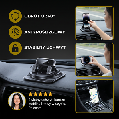 Uchwyt na telefon samochodowy – Antypoślizgowy uchwyt na smartfon na deskę rozdzielczą i konsolę środkową