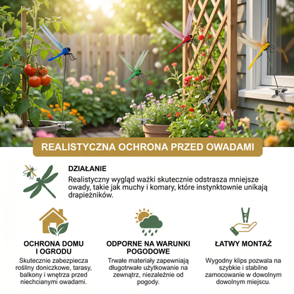 Klamry w kształcie ważek – Realistyczna ochrona przed owadami do domu i ogrodu (4 sztuki)