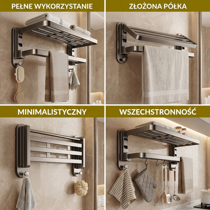 Składany uchwyt na ręczniki z przyssawką