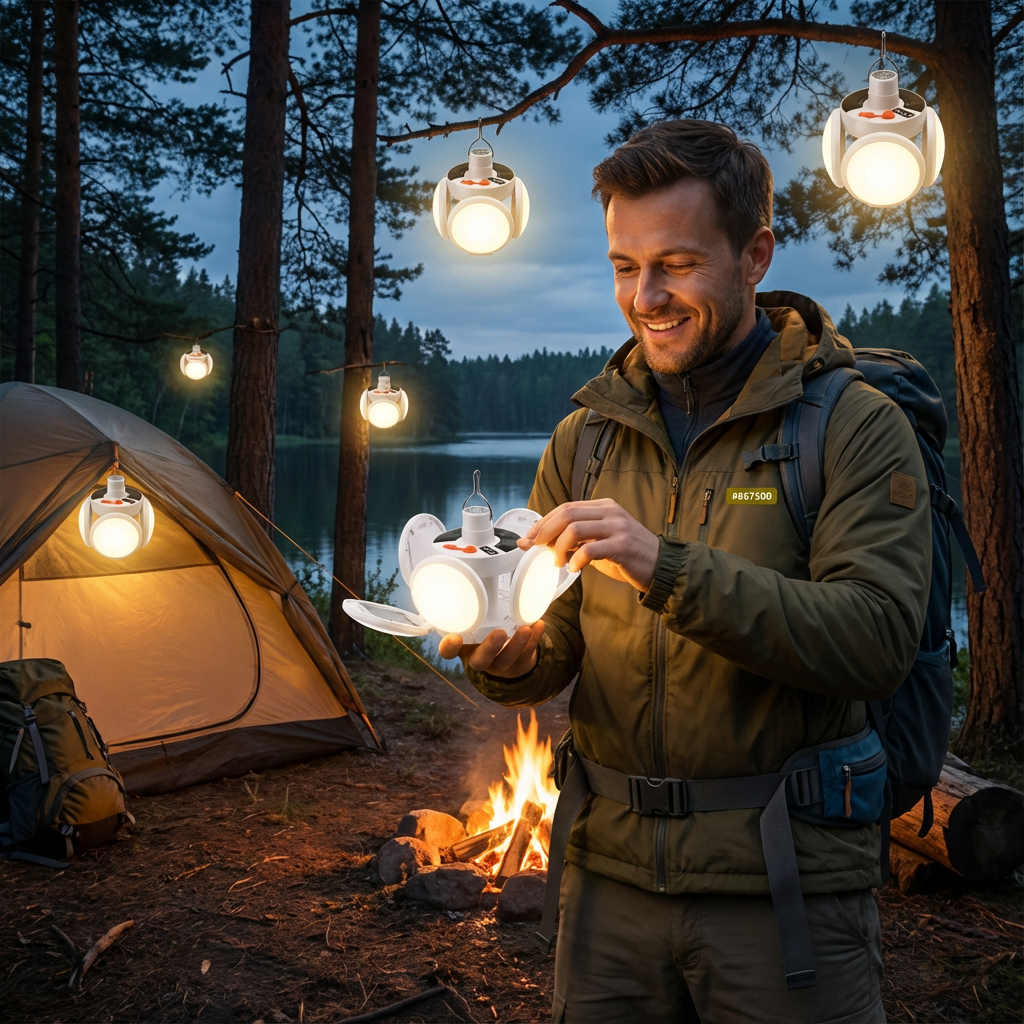 Praktyczna Lampa Solarna Outdoor i Campingowa