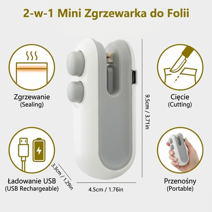 2-w-1 Mini Zgrzewarka do Folii