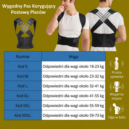 Wygodny Pas Korygujący Postawę Pleców
