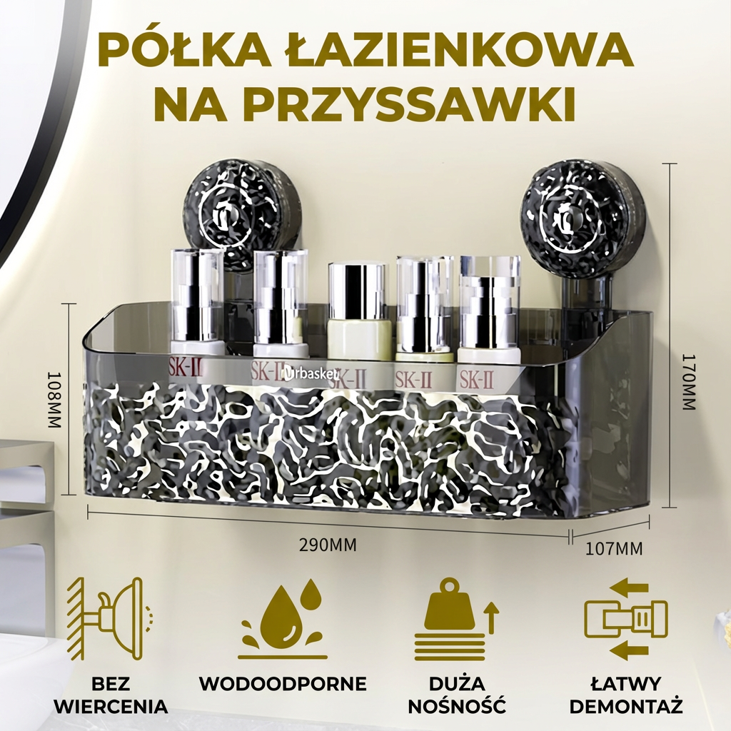 Półka Łazienkowa Na Przyssawki