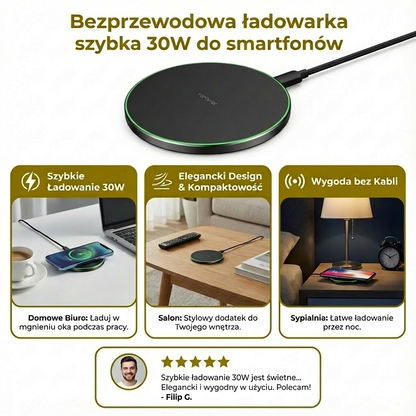 Bezprzewodowa ładowarka szybka 30W do smartfonów